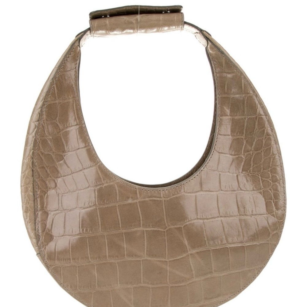 Staud Moon Bag leather Crocodile-Embossed